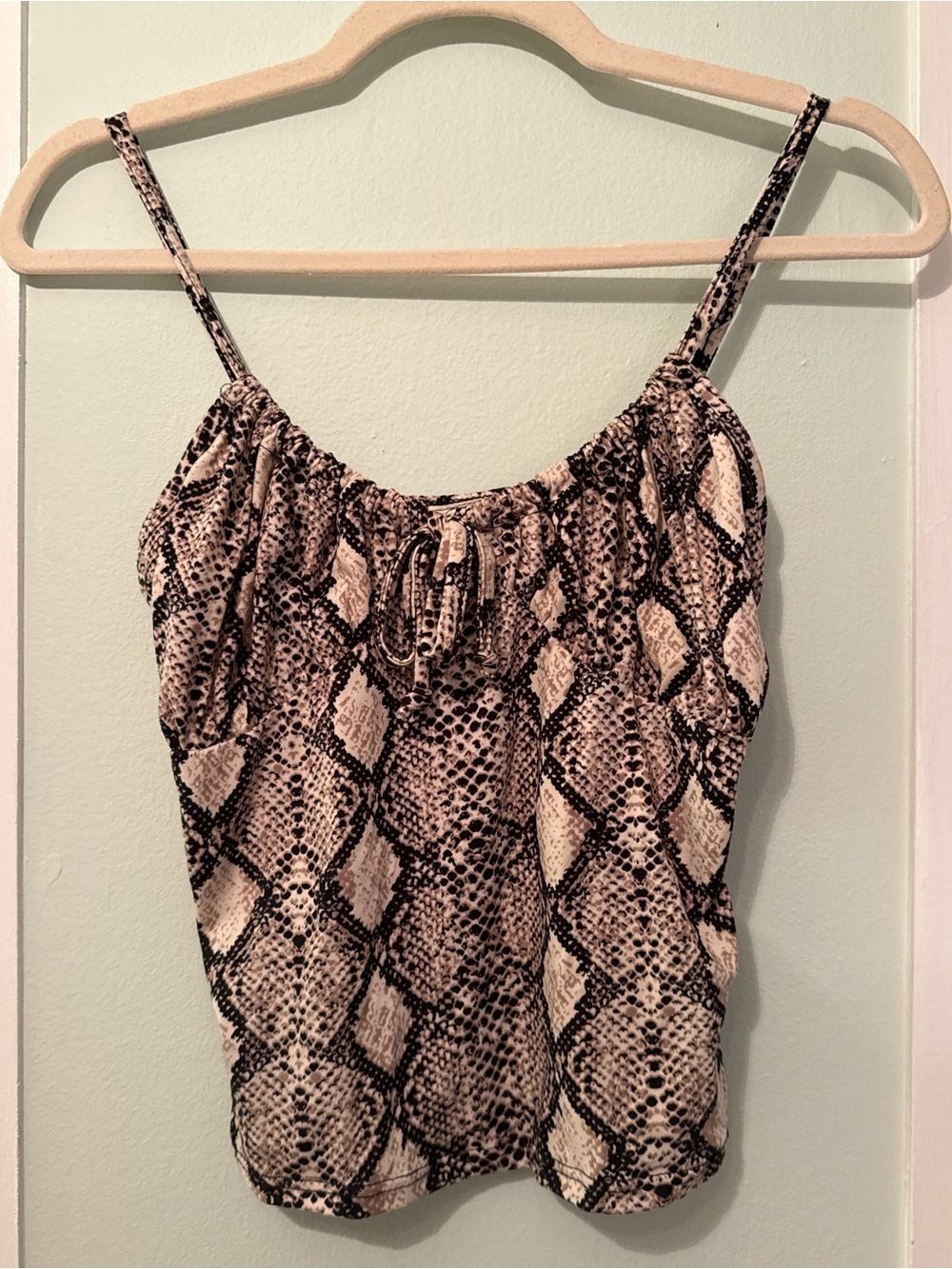 Olivia Rae Snake Print Cami Tank Top - Black and Cream